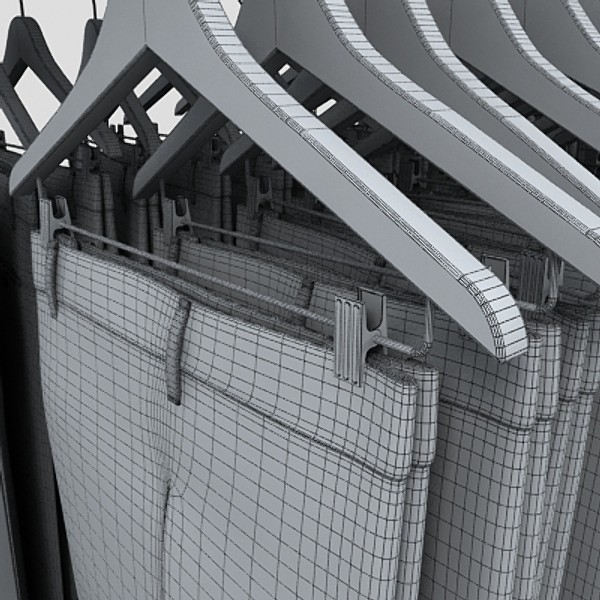dress pant rack 3d model - dress pant rack by monkeyodoom